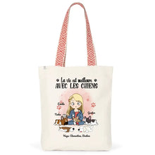 Charger l'image dans la galerie, Jusqu'à 5 chiens, Sac fourre-tout chien personnalisé, Tote-bag maman chiens, juste une fille qui aime les chiens