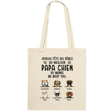 Charger l'image dans la galerie, Jusqu'à 6 chiens, Sac fourre-tout personnalisé papa chiens, Sac fourre-tout personnalisé chien, fête des pères