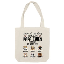 Charger l'image dans la galerie, Jusqu'à 6 chiens, Sac fourre-tout personnalisé papa chiens, Sac fourre-tout personnalisé chien, fête des pères