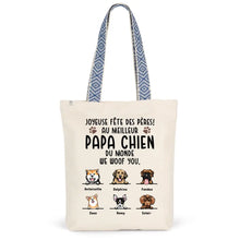 Charger l'image dans la galerie, Jusqu'à 6 chiens, Sac fourre-tout personnalisé papa chiens, Sac fourre-tout personnalisé chien, fête des pères