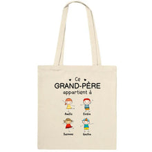 Charger l'image dans la galerie, Jusqu'à 20 enfants, Sac fourre-tout personnalisé grand-père grand-mère, Sac fourre-tout fête des pères, fête des mères