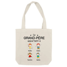 Charger l'image dans la galerie, Jusqu'à 20 enfants, Sac fourre-tout personnalisé grand-père grand-mère, Sac fourre-tout fête des pères, fête des mères