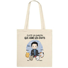 Charger l'image dans la galerie, Jusqu'à 12 chats, Sac fourre-tout personnalisé chat, Sac fourre-tout papa chat, juste un garçon qui aime les chats
