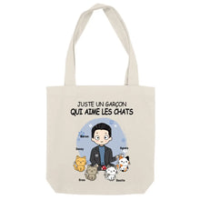Charger l'image dans la galerie, Jusqu'à 12 chats, Sac fourre-tout personnalisé chat, Sac fourre-tout papa chat, juste un garçon qui aime les chats