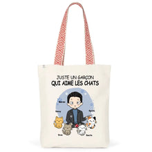 Charger l'image dans la galerie, Jusqu'à 12 chats, Sac fourre-tout personnalisé chat, Sac fourre-tout papa chat, juste un garçon qui aime les chats