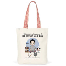 Charger l'image dans la galerie, Jusqu'à 9 animaux, Sac fourre-tout personnalisé chats et chiens, tote bag papa chat et chien