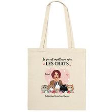 Charger l'image dans la galerie, Jusqu'à 5 chats, Sac fourre-tout personnalisé femme chat, Sac fourre-tout maman chat, la vie est meilleure avec les chats