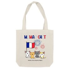 Charger l'image dans la galerie, Jusqu'à 9 chats, Sac fourre-tout personnalisé chat, maman chat, papa chat, drapeau France, noms et motifs personnalisés