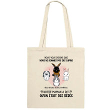 Charger l'image dans la galerie, Jusqu'à 9 lapins, Sac fourre-tout personnalisé lapins, maman lapin, noms et motifs personnalisés