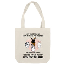 Charger l'image dans la galerie, Jusqu'à 9 lapins, Sac fourre-tout personnalisé lapins, maman lapin, noms et motifs personnalisés