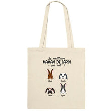 Charger l'image dans la galerie, Jusqu'à 9 lapins, Sac fourre-tout personnalisé lapins, maman lapin, noms et motifs personnalisés