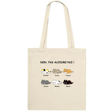 Charger l'image dans la galerie, Jusqu'à 6 chats, Sac fourre-tout personnalisé chat, Non. Pas aujourd'hui, maman chat, Sac fourre-tout humour chat femme