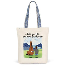 Charger l'image dans la galerie, Jusqu'à 2 chevaux, Sac fourre-tout personnalisé cheval, Sac à provisions cheval, maman cheval