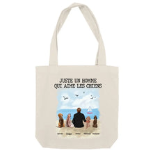 Charger l'image dans la galerie, Sac fourre-tout chien, juste un garçon/homme qui aime les chiens. Tote bag personnalisé, jusqu'à 9 chiens