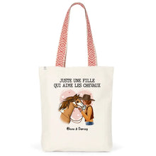 Charger l'image dans la galerie, Sac fourre-tout personnalisé cheval, Sac fourre-tout cheval, maman cheval, juste une femme qui aime les chevaux