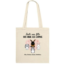 Charger l'image dans la galerie, Jusqu'à 9 lapins, Sac fourre-tout personnalisé lapin, maman lapin, Sac fourre-tout juste une femme qui aime les lapins