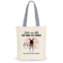 Charger l'image dans la galerie, Jusqu'à 9 lapins, Sac fourre-tout personnalisé lapin, maman lapin, Sac fourre-tout juste une femme qui aime les lapins