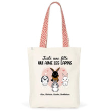 Charger l'image dans la galerie, Jusqu'à 9 lapins, Sac fourre-tout personnalisé lapin, maman lapin, Sac fourre-tout juste une femme qui aime les lapins