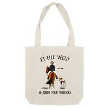Charger l'image dans la galerie, Jusqu'à 2 chiens, Sac fourre-tout personnalisé cheval et chien, Et elle vécut heureuse pour toujours
