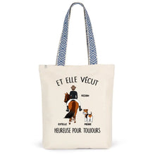 Charger l'image dans la galerie, Jusqu'à 2 chiens, Sac fourre-tout personnalisé cheval et chien, Et elle vécut heureuse pour toujours