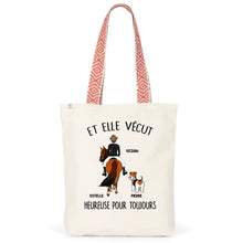 Charger l'image dans la galerie, Jusqu'à 2 chiens, Sac fourre-tout personnalisé cheval et chien, Et elle vécut heureuse pour toujours