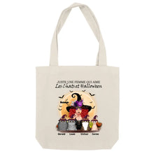 Charger l'image dans la galerie, Jusqu'à 12 chats, Sac fourre-tout personnalisé chat, Halloween Maman chat, Sac fourre-tout chat femme