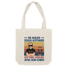 Charger l'image dans la galerie, Jusqu'à 4 chiens, Sac fourre-tout personnalisé chien, Sac fourre-tout homme papa chien, nom et design personnalisés