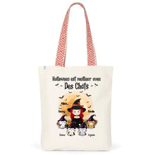 Charger l'image dans la galerie, Jusqu'à 12 chats, Sac fourre-tout personnalisé chat, maman chat, Sac fourre-tout d'halloween pour les amoureux des chats