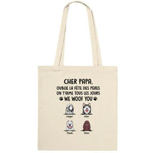 Charger l'image dans la galerie, Jusqu'à 9 chiens, Sac fourre-tout personnalisé chien, Sac fourre-tout papa chien, Cadeaux pour la fête des pères