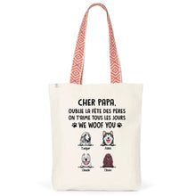 Charger l'image dans la galerie, Jusqu'à 9 chiens, Sac fourre-tout personnalisé chien, Sac fourre-tout papa chien, Cadeaux pour la fête des pères