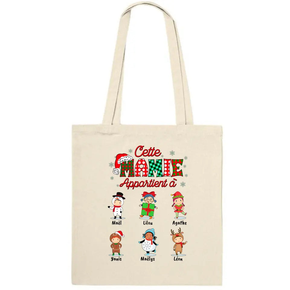 Noël Tote Bag, Noël à Longues Anses, Lavables Et Réutilisables, Noël Sac En Jute, Noël Cabas En Tissu à Poignées Solides Pour Les Courses | Leroy Merlin