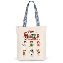 Charger l'image dans la galerie, Jusqu'à 12 enfants, Sac fourre-tout personnalisé grand-mère, Sac fourre-tout de Noël pour grand-mère