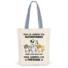 Charger l'image dans la galerie, Jusqu'à 9 chats, Sac fourre-tout chat personnalisé, Je ne suis pas autoritaire, Je suis le patron