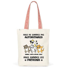 Charger l'image dans la galerie, Jusqu'à 9 chats, Sac fourre-tout chat personnalisé, Je ne suis pas autoritaire, Je suis le patron