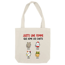Charger l'image dans la galerie, Jusqu'à 9 chats, Sac fourre-tout chat personnalisé, Maman chat de Noël, Juste une femme qui aime les chats