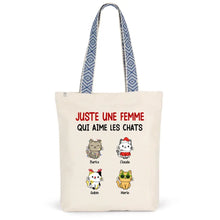 Charger l'image dans la galerie, Jusqu'à 9 chats, Sac fourre-tout chat personnalisé, Maman chat de Noël, Juste une femme qui aime les chats