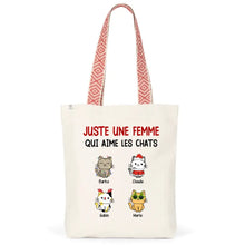Charger l'image dans la galerie, Jusqu'à 9 chats, Sac fourre-tout chat personnalisé, Maman chat de Noël, Juste une femme qui aime les chats