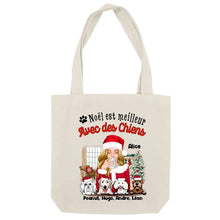 Charger l'image dans la galerie, Jusqu'à 6 chiens, Sac fourre-tout personnalisé chien, Sac fourre-tout Noël Maman Chien, Noël est meilleur Avec des chiens