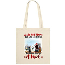 Charger l'image dans la galerie, Jusqu'à 6 chiens, Sac fourre-tout personnalisé chien, Cadeaux de Noël pour Maman chien, Juste Une Femme qui aime les chiens