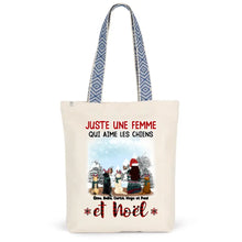 Charger l'image dans la galerie, Jusqu'à 6 chiens, Sac fourre-tout personnalisé chien, Cadeaux de Noël pour Maman chien, Juste Une Femme qui aime les chiens