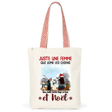 Charger l'image dans la galerie, Jusqu'à 6 chiens, Sac fourre-tout personnalisé chien, Cadeaux de Noël pour Maman chien, Juste Une Femme qui aime les chiens