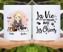 Charger l'image dans la galerie, Jusqu'à 5 chiens, mug personnalisé chien, tasse maman chien, juste une fille qui aime les chiens