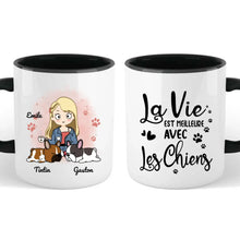 Charger l'image dans la galerie, Jusqu'à 5 chiens, mug personnalisé chien, tasse maman chien, juste une fille qui aime les chiens