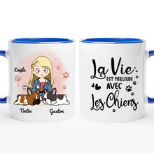 Charger l'image dans la galerie, Jusqu'à 5 chiens, mug personnalisé chien, tasse maman chien, juste une fille qui aime les chiens