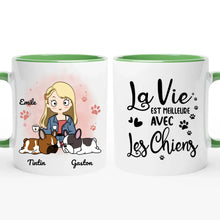 Charger l'image dans la galerie, Jusqu'à 5 chiens, mug personnalisé chien, tasse maman chien, juste une fille qui aime les chiens