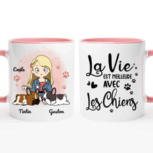 Charger l'image dans la galerie, Jusqu'à 5 chiens, mug personnalisé chien, tasse maman chien, juste une fille qui aime les chiens