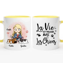 Charger l'image dans la galerie, Jusqu'à 5 chiens, mug personnalisé chien, tasse maman chien, juste une fille qui aime les chiens
