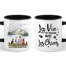 Charger l'image dans la galerie, Jusqu'à 9 chiens, mug personnalisé chien, mug maman chien, la vie est meilleure avec les chiens