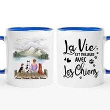 Charger l'image dans la galerie, Jusqu'à 9 chiens, mug personnalisé chien, mug maman chien, la vie est meilleure avec les chiens