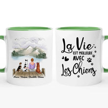 Charger l'image dans la galerie, Jusqu'à 9 chiens, mug personnalisé chien, mug maman chien, la vie est meilleure avec les chiens
